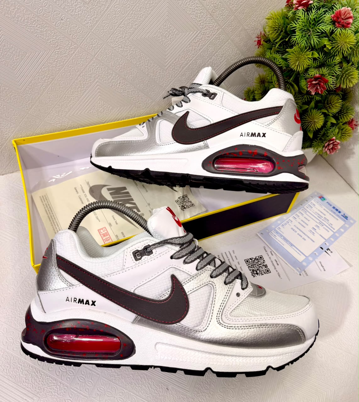 Nike Air Max Command Sneaker Color: Navy White, White Silver Red, Black Grey Yellow