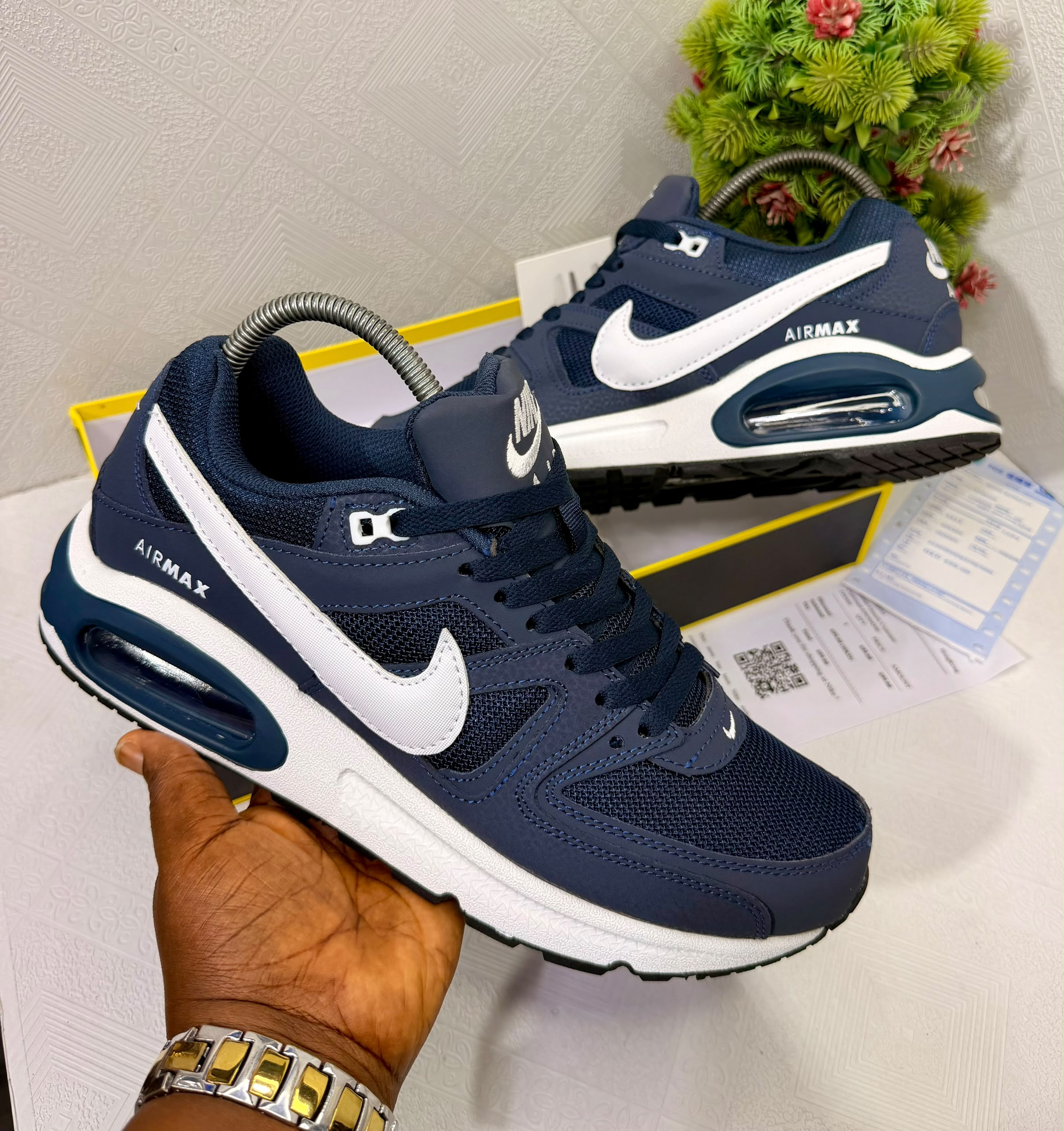 Nike Air Max Command Sneaker Color: Navy White, White Silver Red, Black Grey Yellow - Image 3