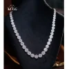 KUGG 100% 18K White Gold Necklace Luxury Elegant Style 16.50carat Real Natural Diamond Necklace for Women High Party Jewelry
