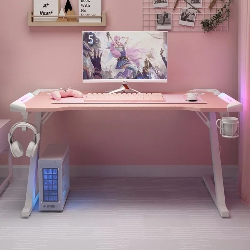 Q Pink Light Luxury Computer Desks Organizers Fashion Quality Ergonomic Computer Desks Console Setup Escritorios Salon Furniture