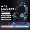 NEW Wired Over Ear Gaming Headset For Streamer RGB LED Light Deep Bass Noise Cancelling Headphone With Mic For Laptop Desktop