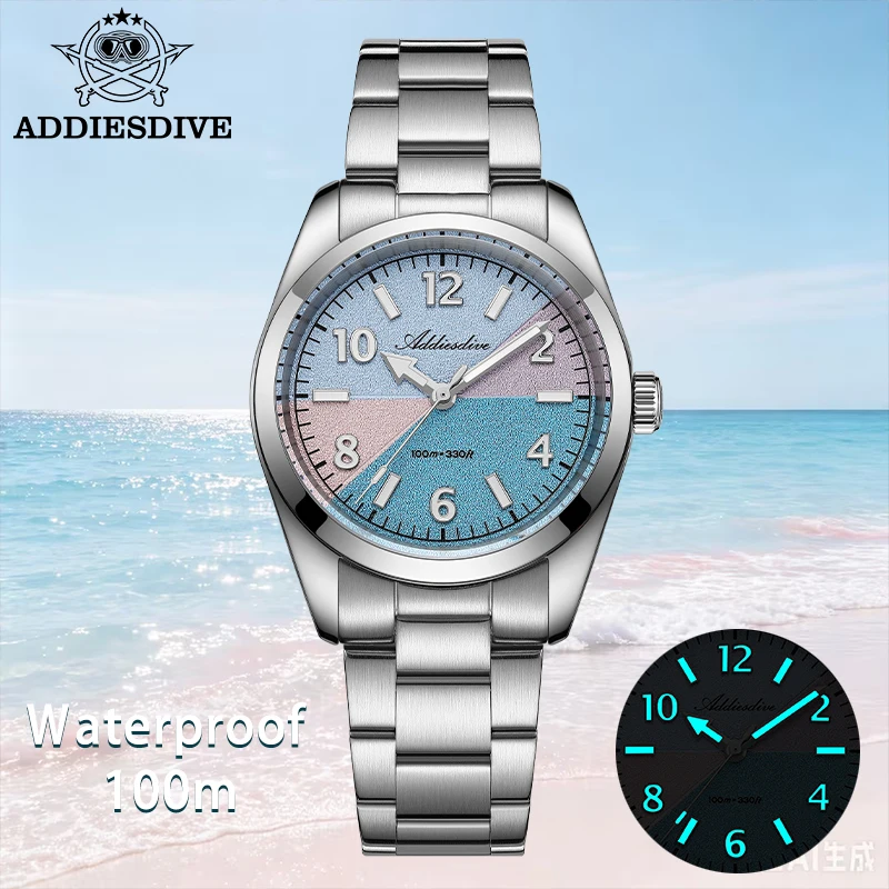 ADDIESDIVE AD2555 Luxury Mens Quartz Wristwatch Four Color Dial Sapphire Scratch Resistant Glass BGW9 Luminous Waterproof Watch - Image 2