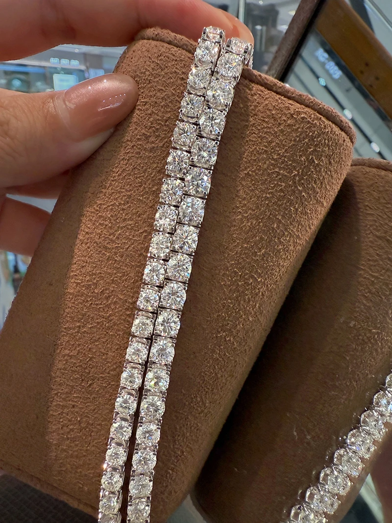 KUGG 100% 18K White Gold Bracelet Luxury Design 9.0carat/14.18carat Real Natural Diamond Bracelet for Women High Party Jewelry - Image 3