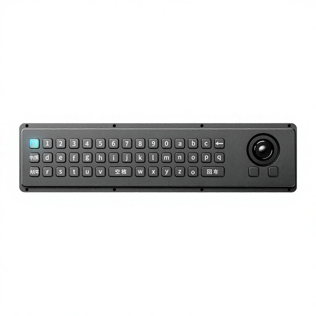 45 Keys Ruggedized CNC Aluminum Keyboard With Trackball Mouse
