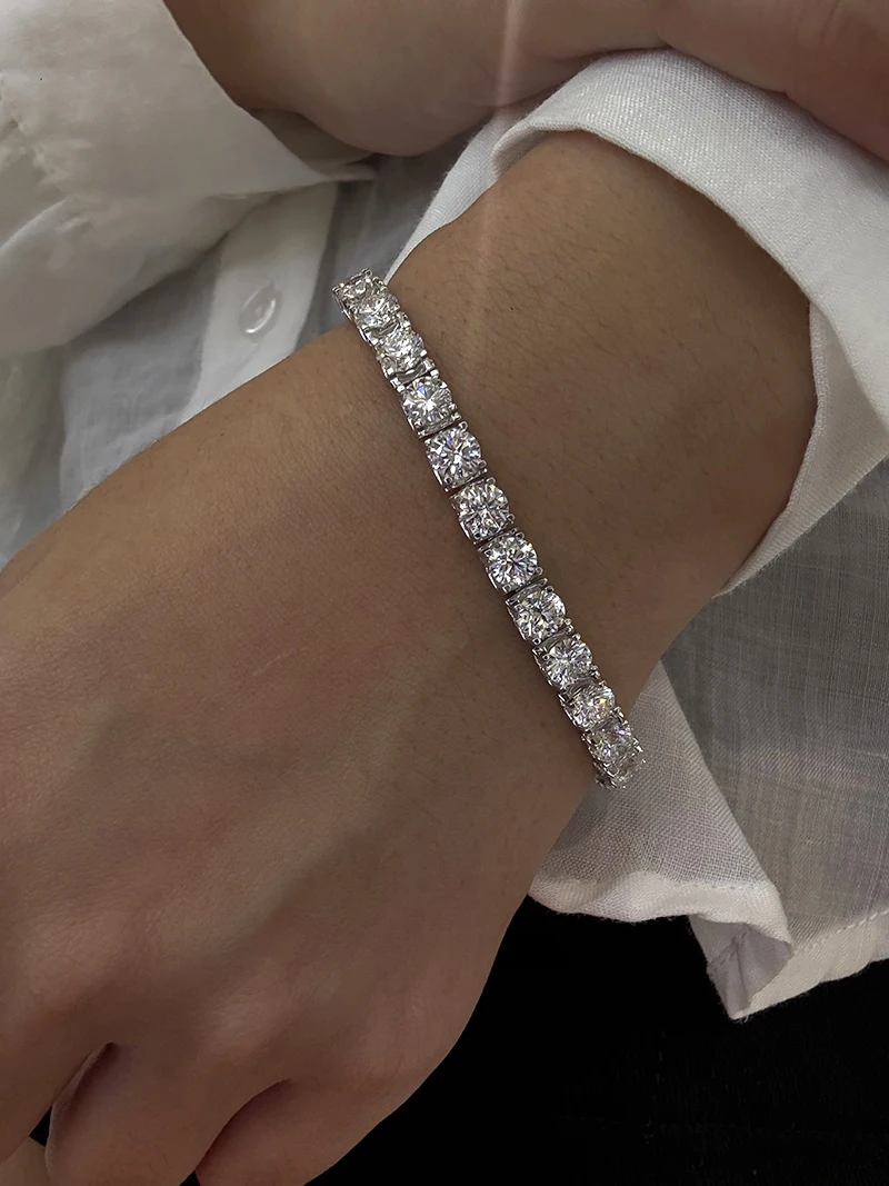 KUGG 100% 18K White Gold Bracelet Luxury Design 9.0carat/14.18carat Real Natural Diamond Bracelet for Women High Party Jewelry - Image 4