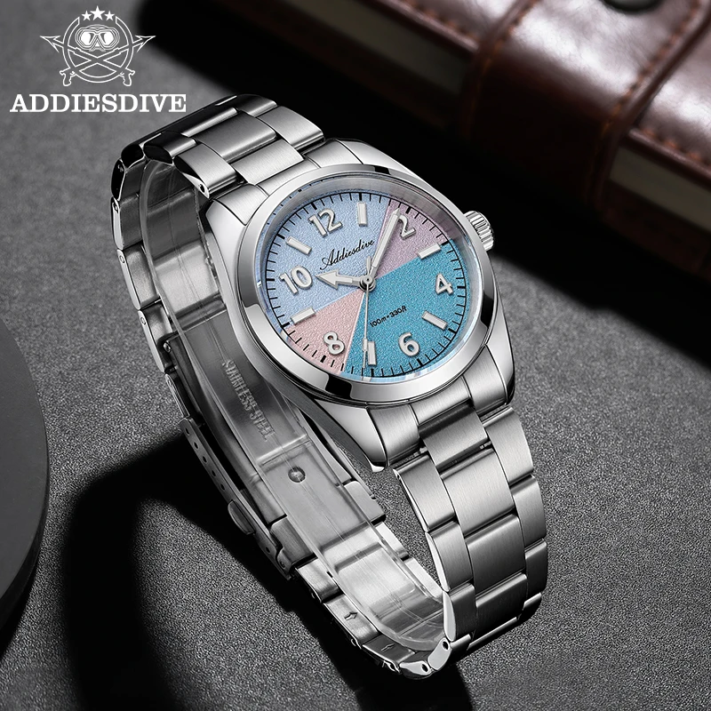 ADDIESDIVE AD2555 Luxury Mens Quartz Wristwatch Four Color Dial Sapphire Scratch Resistant Glass BGW9 Luminous Waterproof Watch - Image 3
