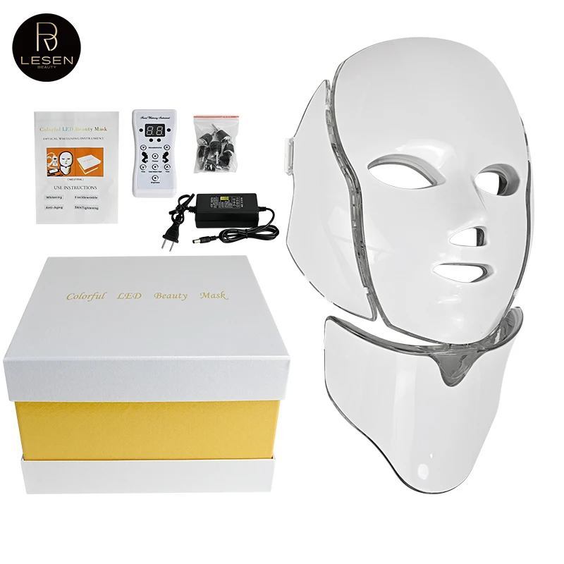 LED Facial Mask 7 Color Photon Therapy Mask Acne Treatment for Neck Anti-Wrinkle Skin Regeneration Whitening LED Beauty Mask - Image 4